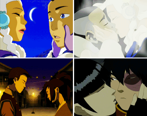 leiko-tomago:  every kiss in Avatar: The Last Airbender (in no particular order)