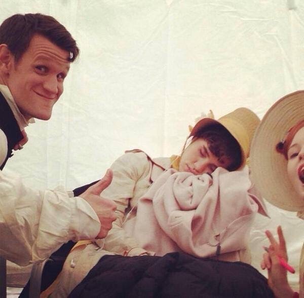 Matt Smith on the set of Pride and Prejudice and Zombies