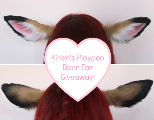 kittensplaypenshop:We’ve decided due to the large amount of positive feedback,that we will be giving away our first paid of deer ears we’ve ever made! I’m a perfectionist,and I do not want to sell our first pair as it has extremely MINOR imperfections