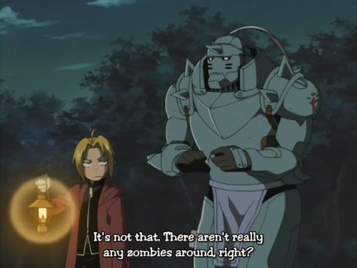 alkahestic:  can we take a moment to acknowledge that the kid in the damn near immortal and impervious suit of armor is afraid of zombies 