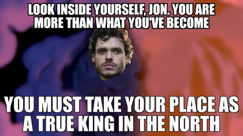 theblackwolfking - Robb looking down at Jon This is how the beginning of season 8 will start