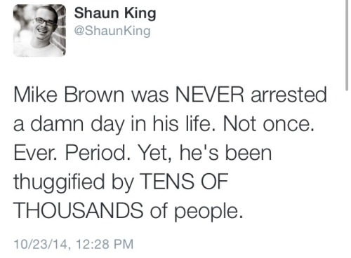 airedmania:nightelfdruid:click the pictures to enlarge, 10/23/2013, shaun king speaks on the thuggif