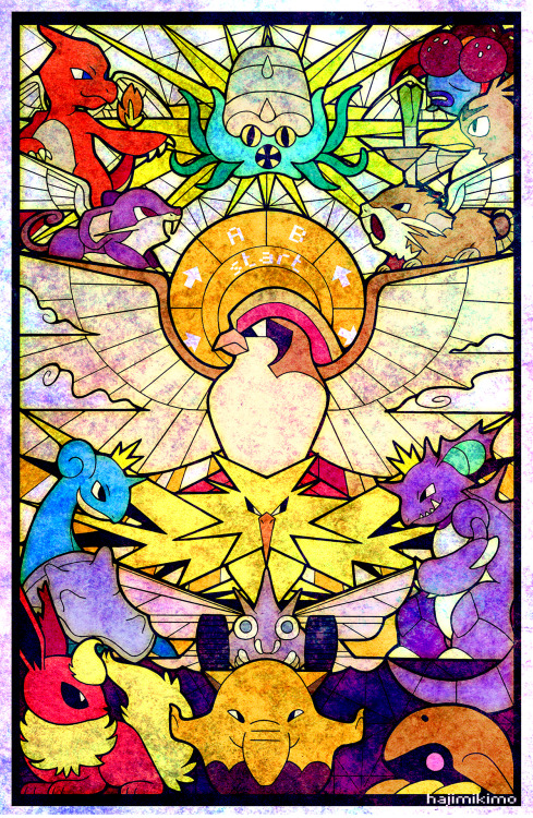 hajimikimoart:  Twitch Plays Pokemon Red the Holy Journey. I’ll be selling this as a poster print at Anime Boston and Anime Next for those of you interested.  