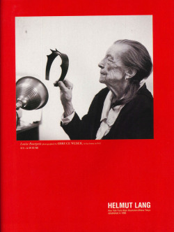 zenderoglu:  The Face December 1997, Helmut Lang Campaign with Louise Bourgeois photographed by Bruce Weber in her home N.Y. Contributor - Superimpose Studio 