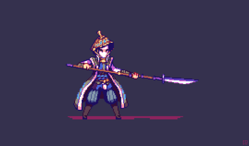 Nobushi, wielding a Naginata. One of the playable heroes in For Honor, for the Pixel Dailies&rsquo; 