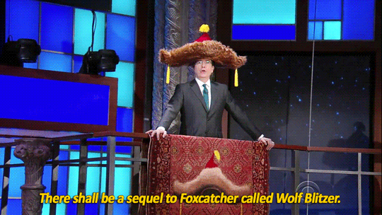 illirya-ooc:  sandandglass:  Stephen Colbert issues proclamations wearing his big,