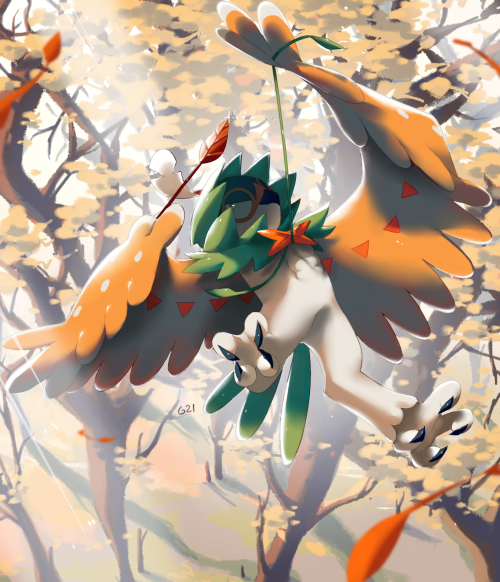 pinkgermy: I love all the three evolutions ! After Inceniroar and Primarina, I had to draw Decidueye