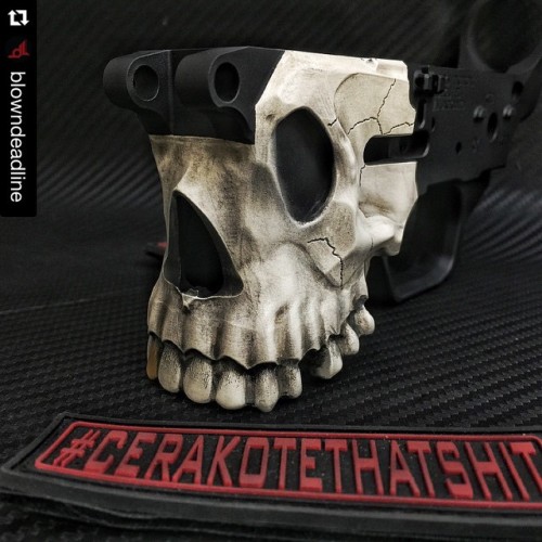coffeeandspentbrass:  gunrunnerhell:  Sharp Bros. / Spike’s Tactical “The Jack”From the same manufacturer who designed the Hellbreaker and Warthog, the Jack is a billet AR-15 lower with a stylized skull design. Definitely going to be the basis