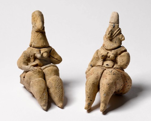 Goddesses figurines, Yarmukian culture, Sha‘ar Hagolan (contemporary Israel), 8,000 years ago (Potte