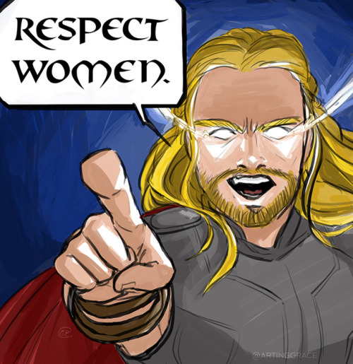 artinggrace:thor odinson, the unironic respect women meme twitter | instagram