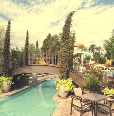 Huge Southwest Backyard Custom-shaped Infinity Pool Fountain Photo
