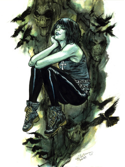funrama:  Death from Sandman inks and watercolors on paper 