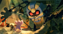 the-thought-emporium-imperial:  bluekomadori:  I wanted to make a painting with Cofagrigus for a really long time ( ﾟ▽ﾟ)/  Cofagrigus actually loves when anyone comes to visit, but can’t seem to get them to stop screaming or running away. 