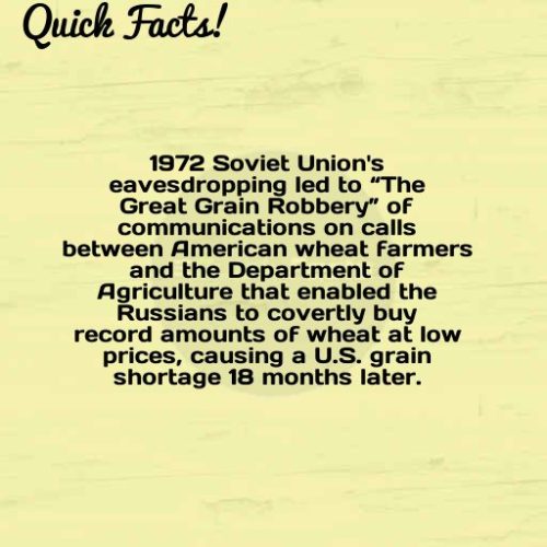 dailycoolfacts:  Quick Fact: 1972 Soviet Union’s eavesdropping led to âThe Great Grain Robberyâ… | For more info about this fact visit: https://ift.tt/2ECCJBd