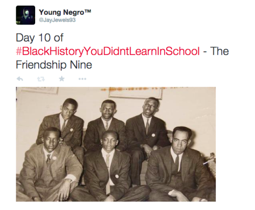 fonzworthcutlass:  schmaniel:  actjustly:  Day 10 of #BlackHistoryYouDidntLearnInSchool - The Friendship Nine “It didn’t make sense to violate the law and then put money right back into the system.” “We were simply students who were tired of the