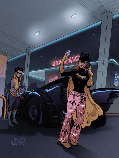 That time the Batmobile ran out of gas&hellip;4AM at the filling station with Babs and DickBatman le