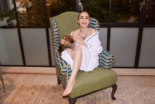 Lily Collins by Vogue getting ready for Cartier “Magnitude” Collection Gala, June 12th.