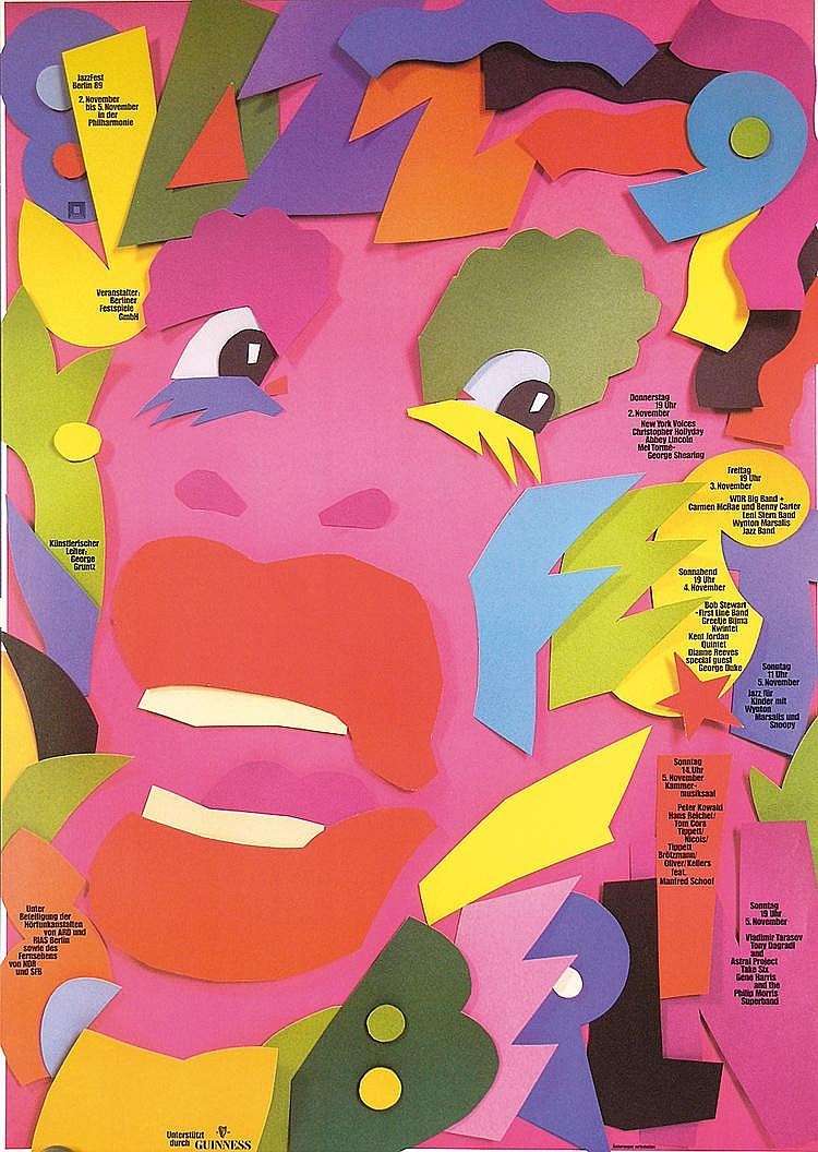 Günther Kieser, Poster artwork for Jazz Fest Berlin, 1989. Source