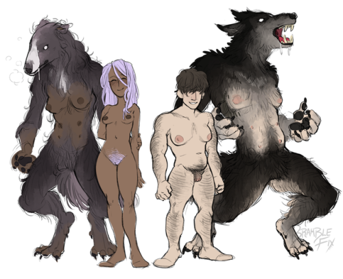 Here’s some wolves!!!! Why’d I draw their werewolf forms when I never intend to draw them again&hell