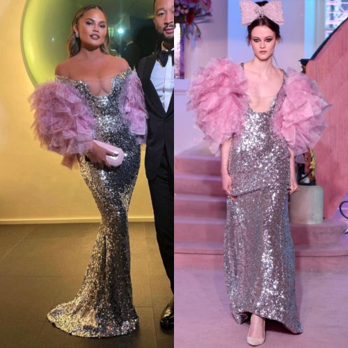 Celebrities and Influencers in Ulyana Sergeenko - 2021.1- Chrissy Teigen in Spring-Summer 2020 Coutu