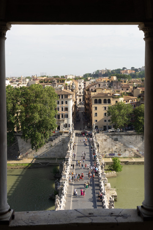 Cross the Tiber.Rome, Italy. June, 2018.