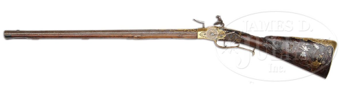 Rare Lorenzoni system flintlock repeating rifle crafted by Sebastian Hauschka to King Louis XV of Fr