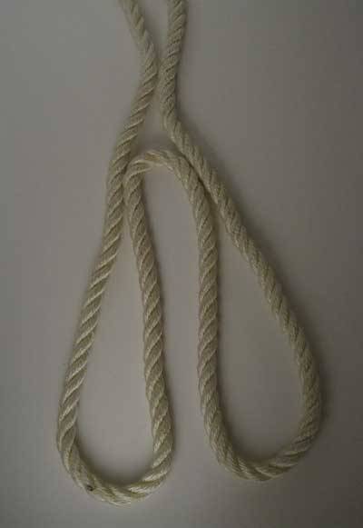 dare-master:   Rope Handcuff Start by making two loops in your rope, each about 10 inches long. Cross the left loop over the right creating a third loop in the center. Thread the loop that is now on the right through the new center loop creating a knot.