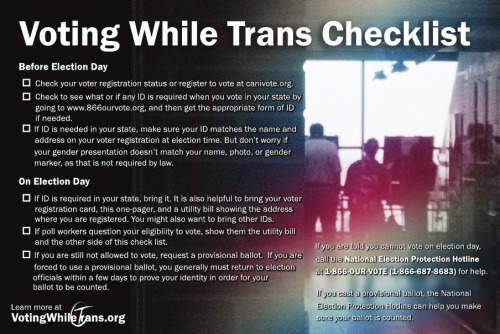 transmasculinehelp:boxersandbinders:#GOTV #VotingWhileTransVoting as a transgender person can be dau