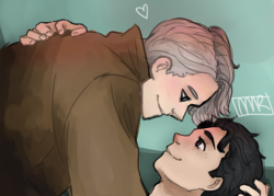 dam-lady-door:  I’m rewatching Yuri!! on ice and I HAD to draw this scene