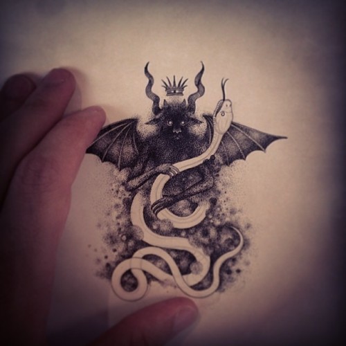 misterbeaudry:  Working on #Andromalius #YeOldeDemon #goetia (at Anonymous Tattoo) 