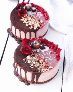 thrivingonplants:Choc cherry & goji cheesecake