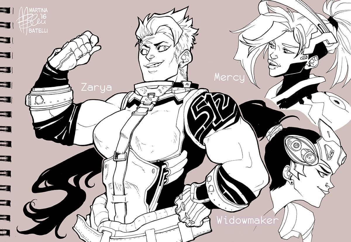 mortinfamiart:  Some Overwatch doodle about th  character I’m more interested in!