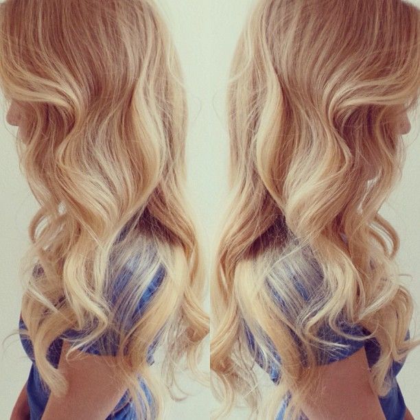 Honey blonde curly hair