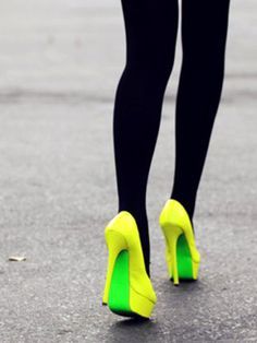 womenshoesdaily:Neon Yellow Heels