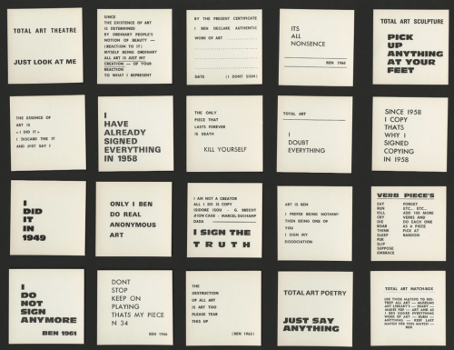 garadinervi:Ben Vautier, Theatre d'Art Total, Fluxus, New York, NY, 1967 [Artists’ Books and Multipl