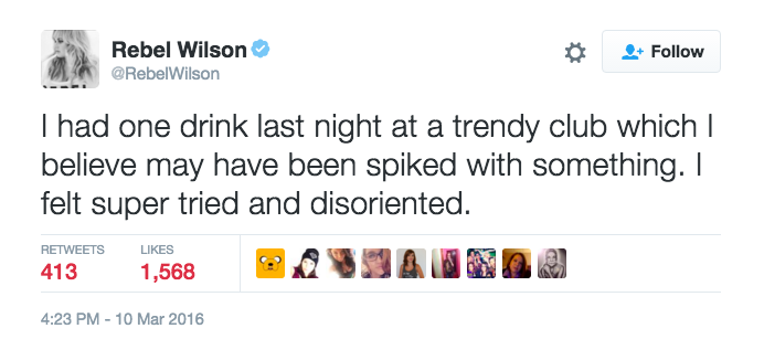 refinery29:   Rebel Wilson’s tweets about having her drink spiked are starting