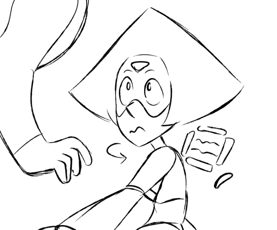 nomidot: You almost tumbled my rocks! Peridot had very intense encounters with Aquamarine