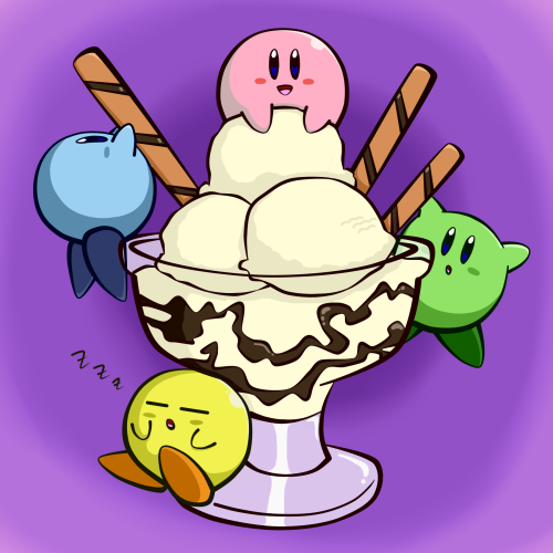 mayurasan:Just some Kirbs having ice cream.