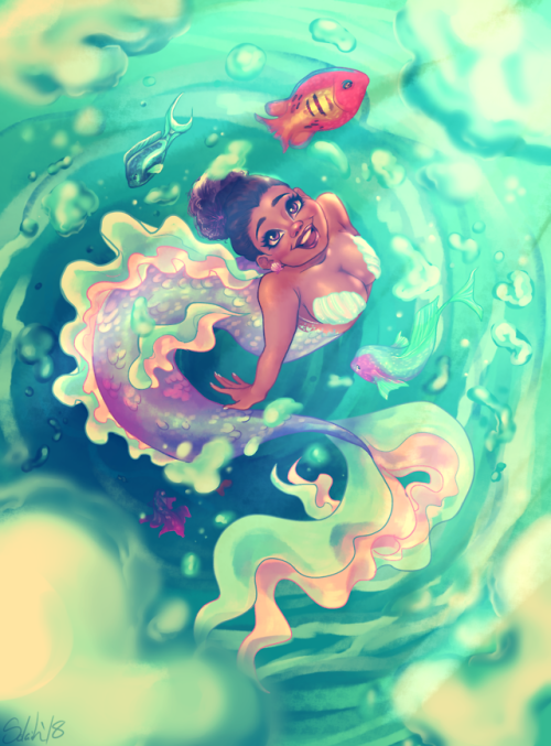 solaihzie:A lil mermaid for mermay!! I have a speedpaint video you can watch here if your interested
