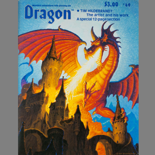 Dragon 49 (May, 1981). Massive switching of gears from a run of bad to mediocre cover paintings to a