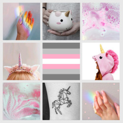 lgbt-mood:Demigirl with unicorn, pastel and