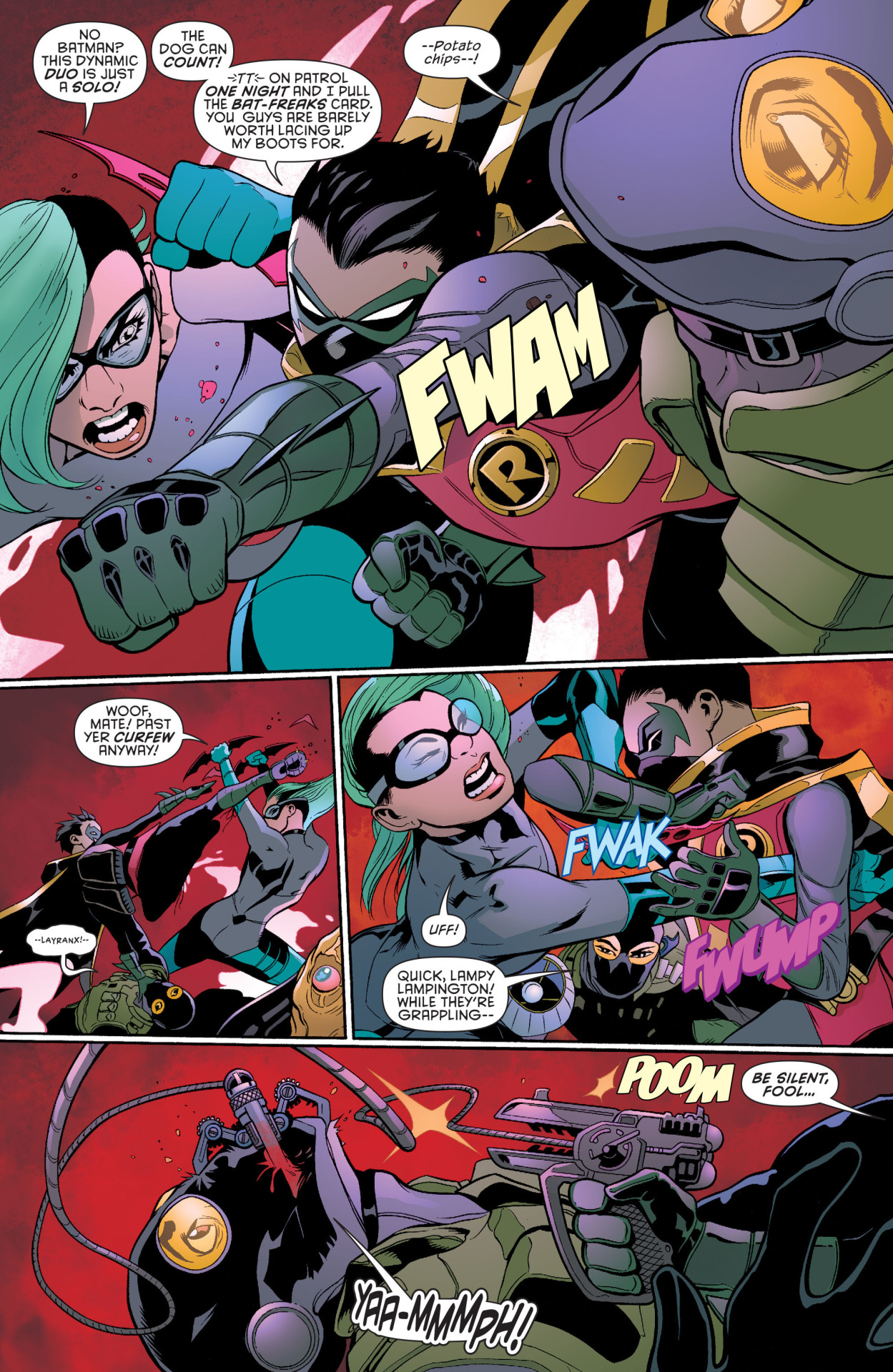 He was annoying me as well, but damn, that was pretty brutal, Damian.from Robin: