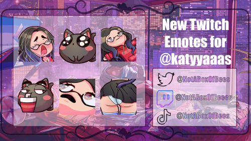 |ｮ０ω０*)ﾉﾞfinished whipping up some emotes for my bb KatyYaaas on twitch (ω*) working on 