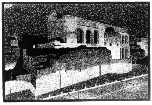 Nocturnal Rome, Basilica of Constantine, 1934M.C. Escher