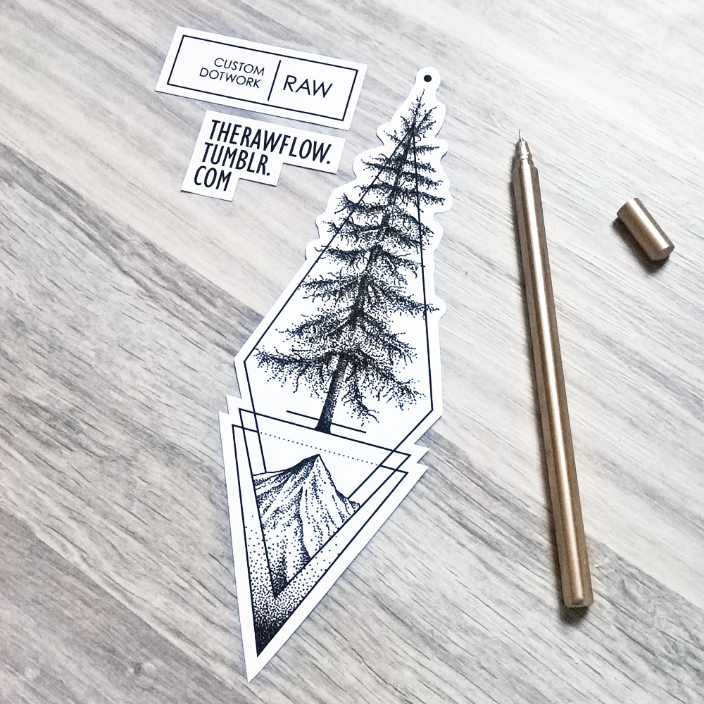 Pine Tree Temporary Tattoo Sticker  OhMyTat