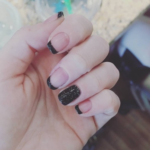 When you goth but also wanna sparkle for #MayThe4th and #generalorgana(at Bliss Nails and Spa)
