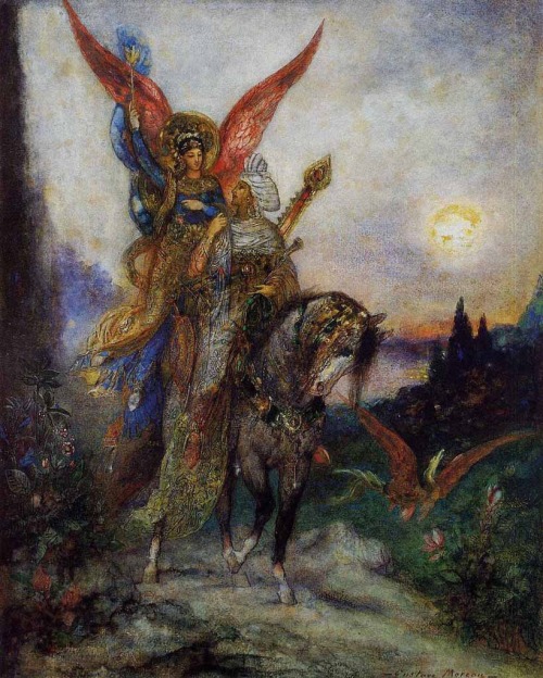 Arabian Poet (Persian).1886.Watercolor and gouache.Art by Gustave Moreau.(1826-1898).