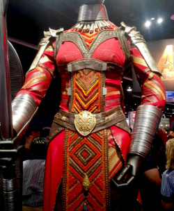 blackpantherdaily: A closer look at the Dora Milaje’s costumes at the D23 Expo [click on the images to view the details better]