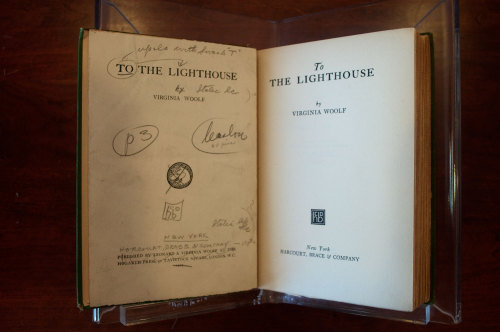 benkiemphoto:Virginia Woolf’s corrected proofs for To The Lighthouse, at the Smith College Rare Bo