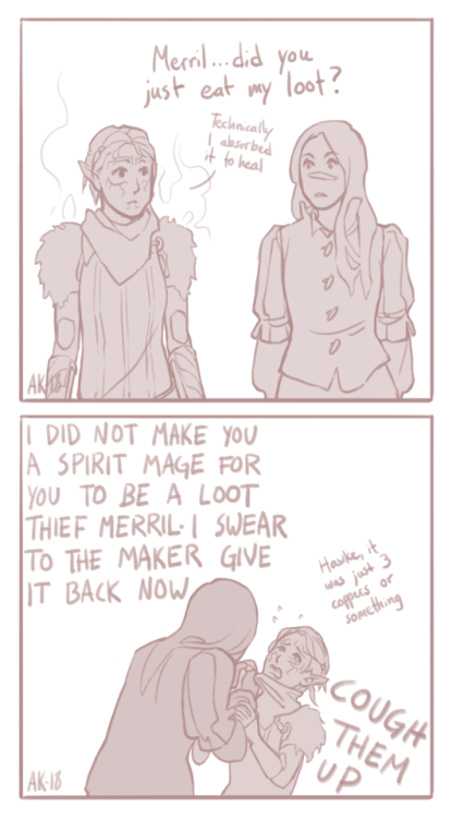 And then I never upgraded anyone with Death Syphon ever again.Hawke, Merril / Dragon Age 2 © Bi